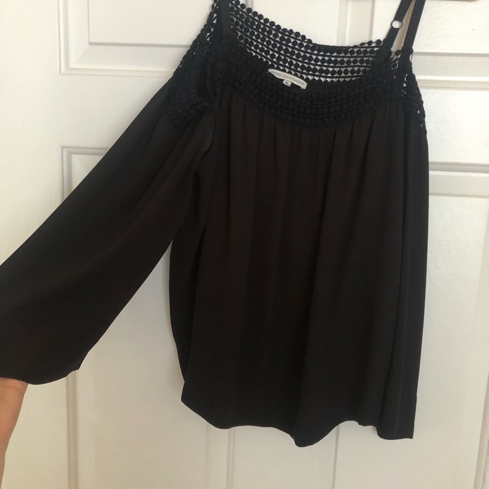 Rebecca Minkoff Black Textured Blouse